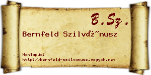 Bernfeld Szilvánusz névjegykártya